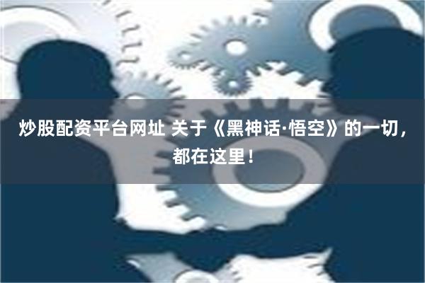 炒股配资平台网址 关于《黑神话·悟空》的一切，都在这里！