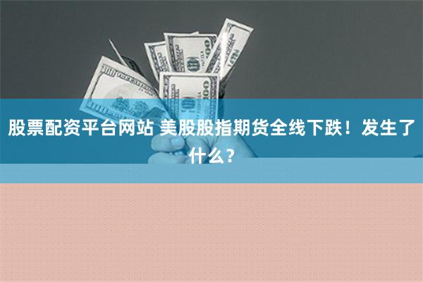 股票配资平台网站 美股股指期货全线下跌！发生了什么？